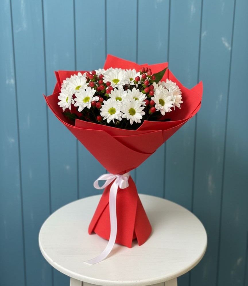 Букет цветов из: Хризантемы в Новый