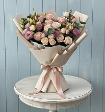 Букет цветов из:  Розы и Лизиантусы #REPLACE_PRED# Новый