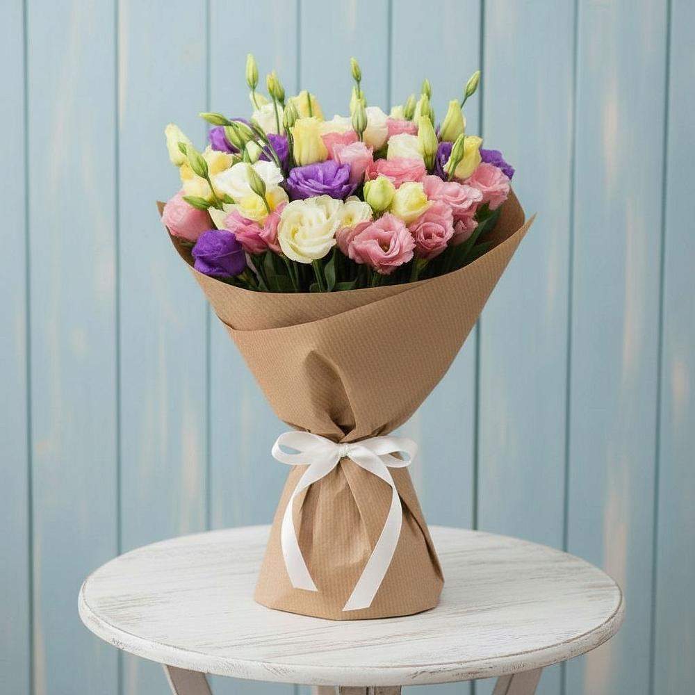 Букет цветов из: Лизиантусы в Новый