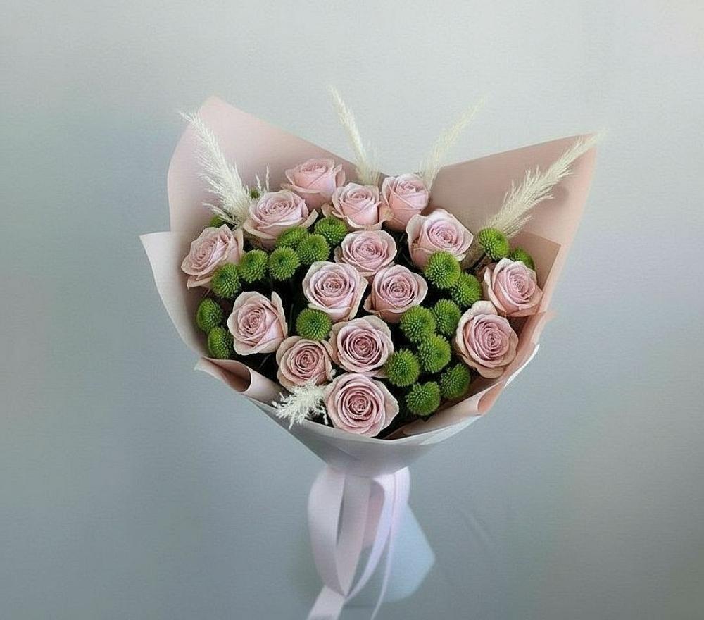 Букет цветов из: Розы и Хризантемы в Новый