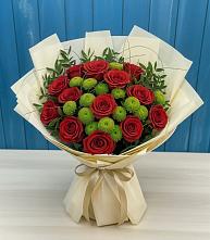 Букет цветов из:  Розы и Хризантемы в Новый